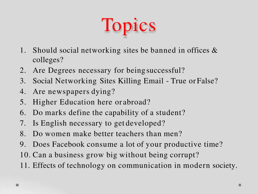 topics