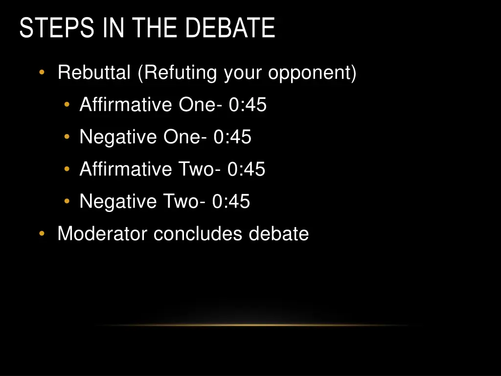 steps in the debate 1