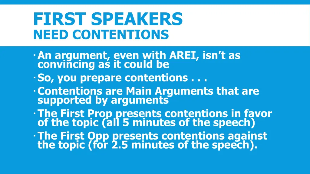 first speakers need contentions