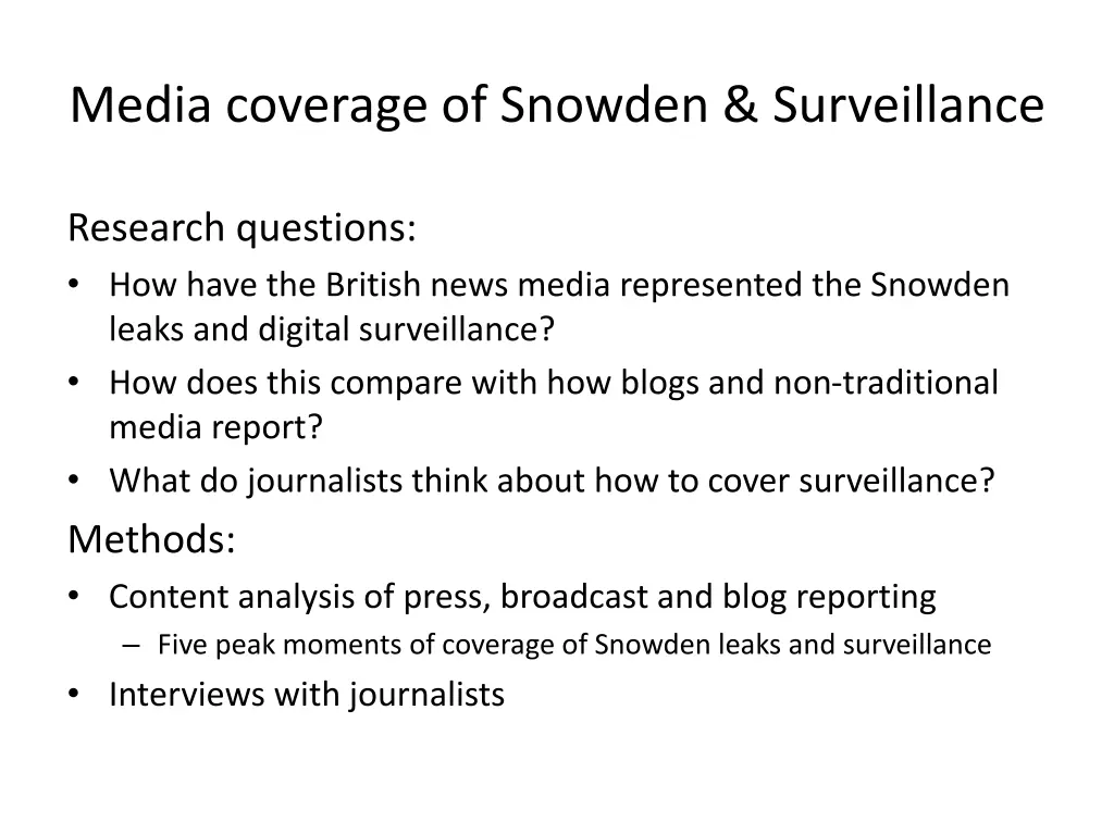 media coverage of snowden surveillance