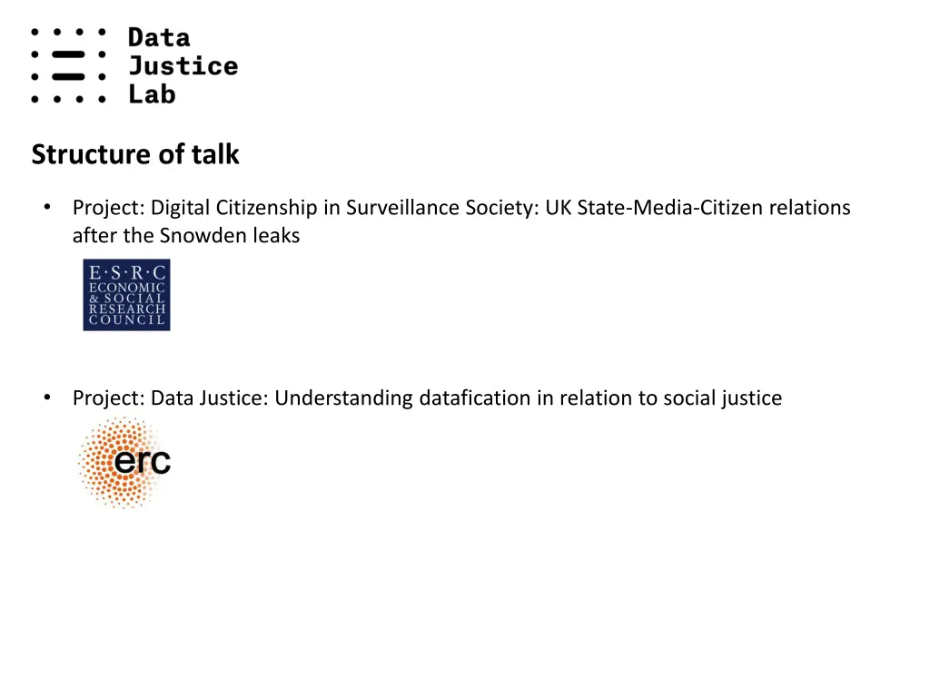 structure of talk