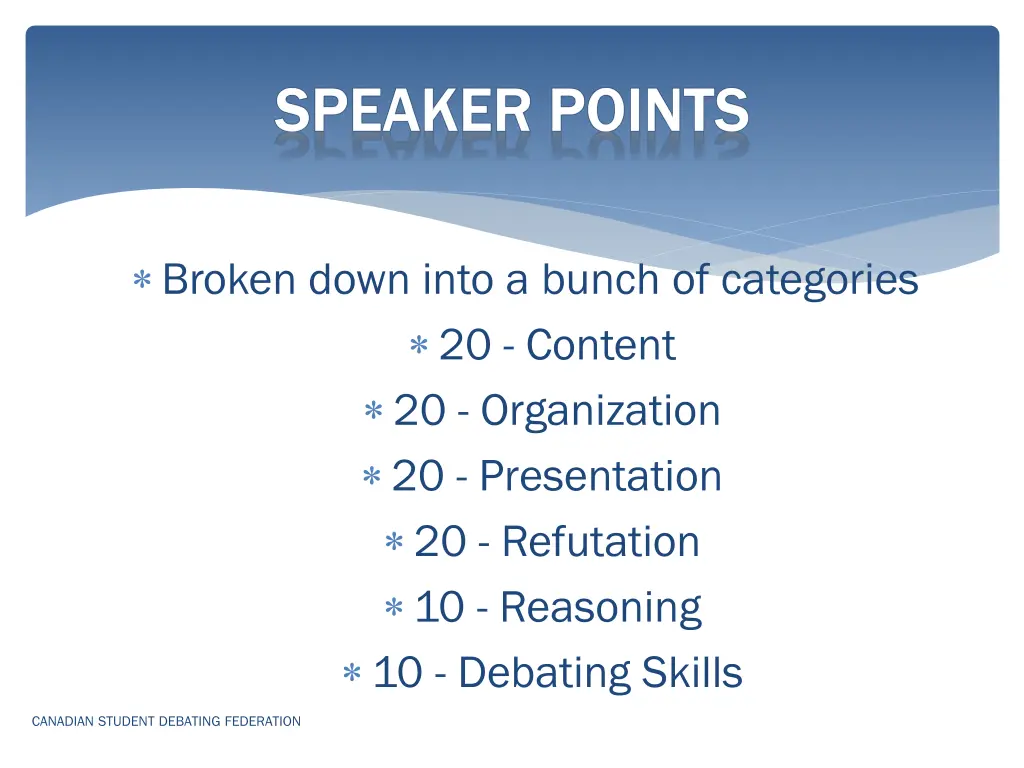 broken down into a bunch of categories 20 content
