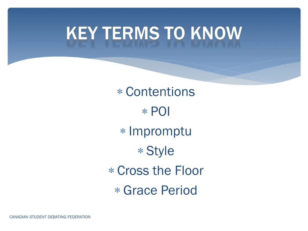 contentions poi impromptu style cross the floor