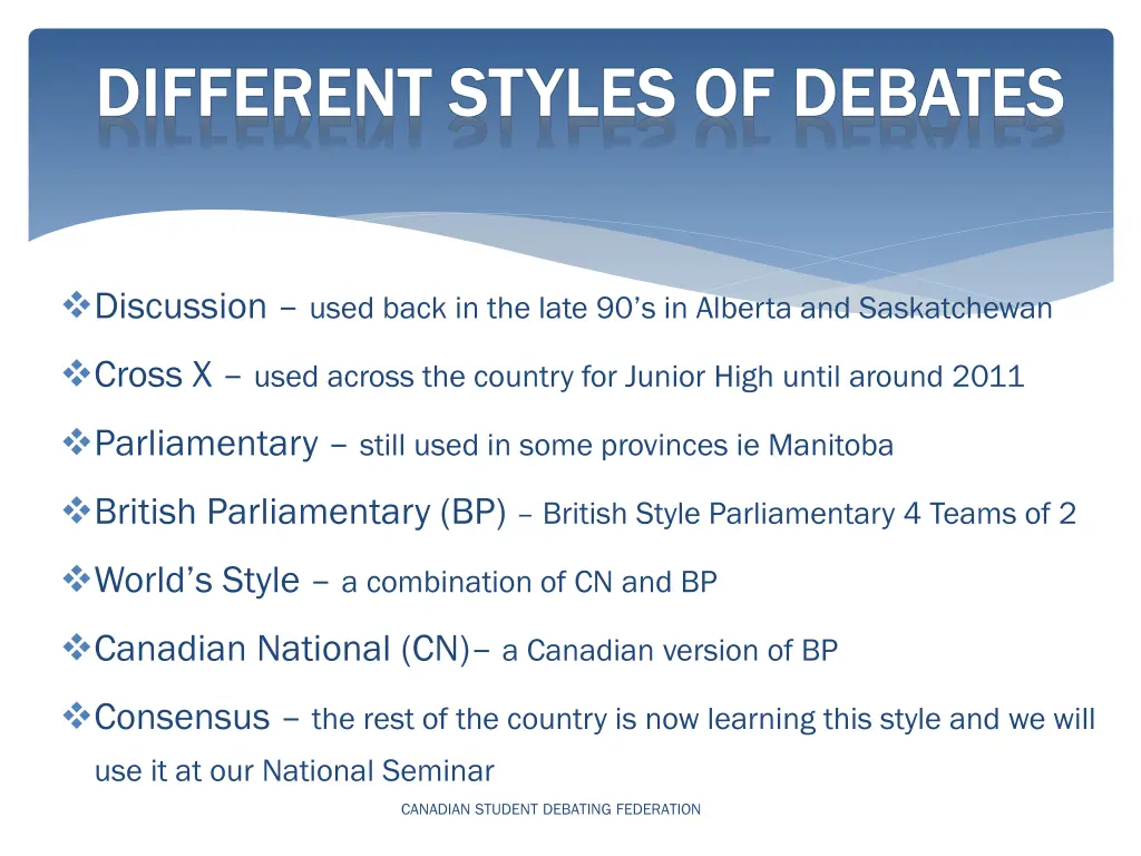 discussion used back in the late 90 s in alberta