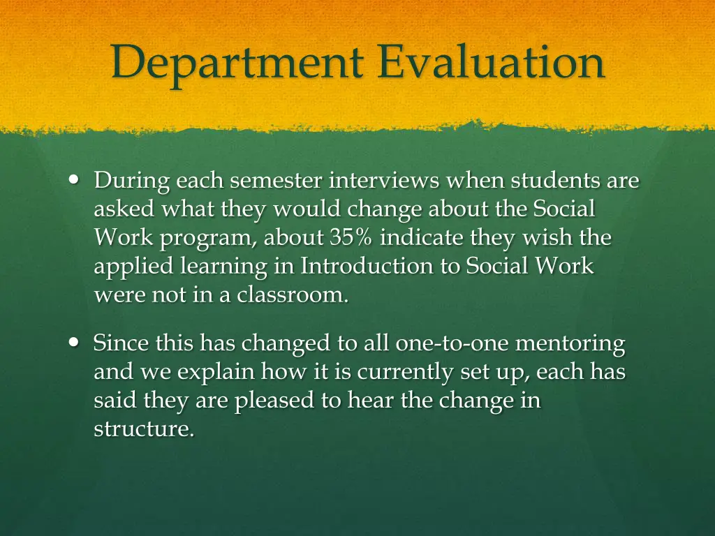 department evaluation