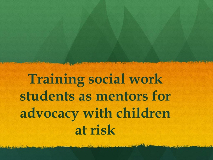 training social work students as mentors