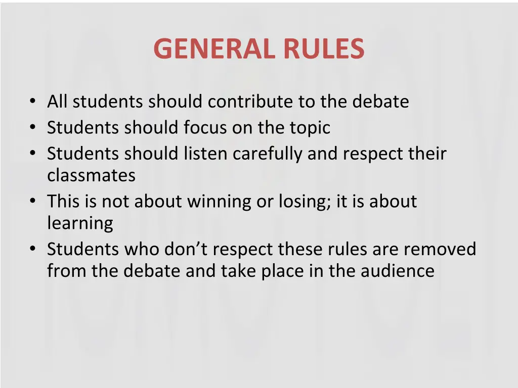 general rules