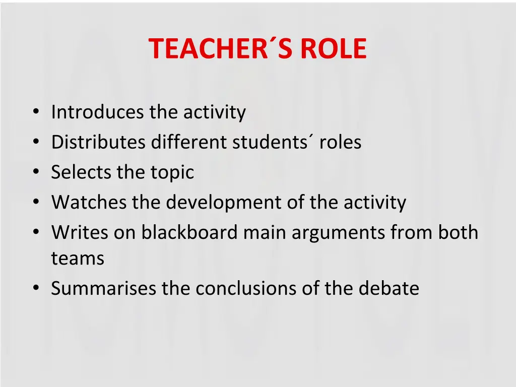 teacher s role