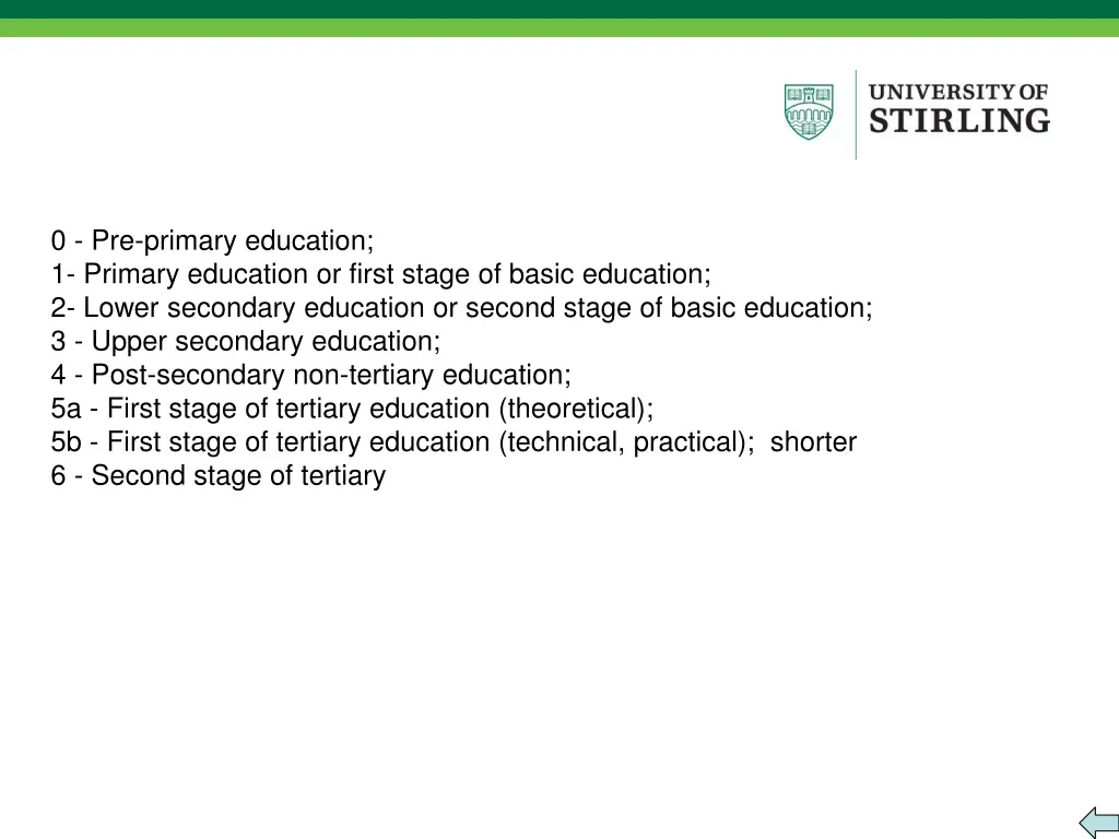 0 pre primary education 1 primary education