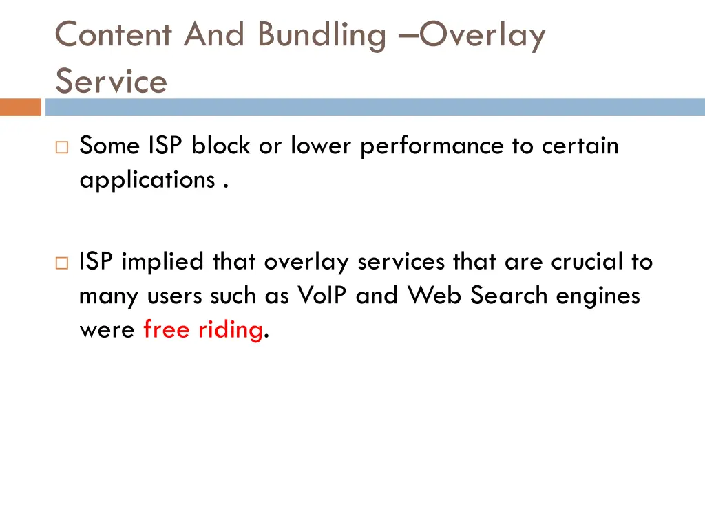 content and bundling overlay service