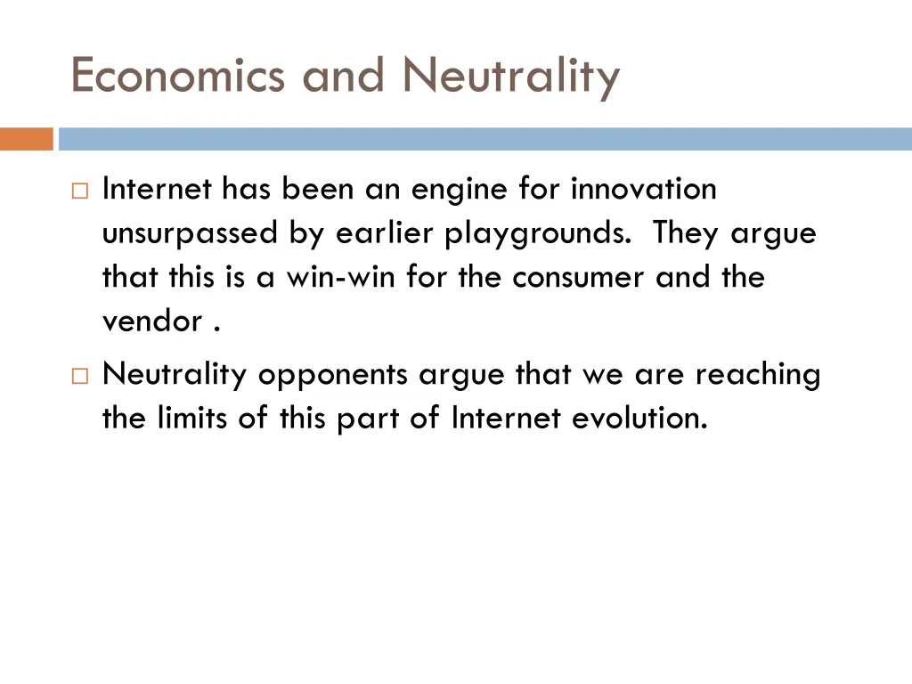 economics and neutrality