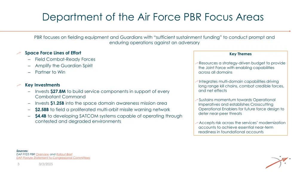 department of the air force pbr focus areas