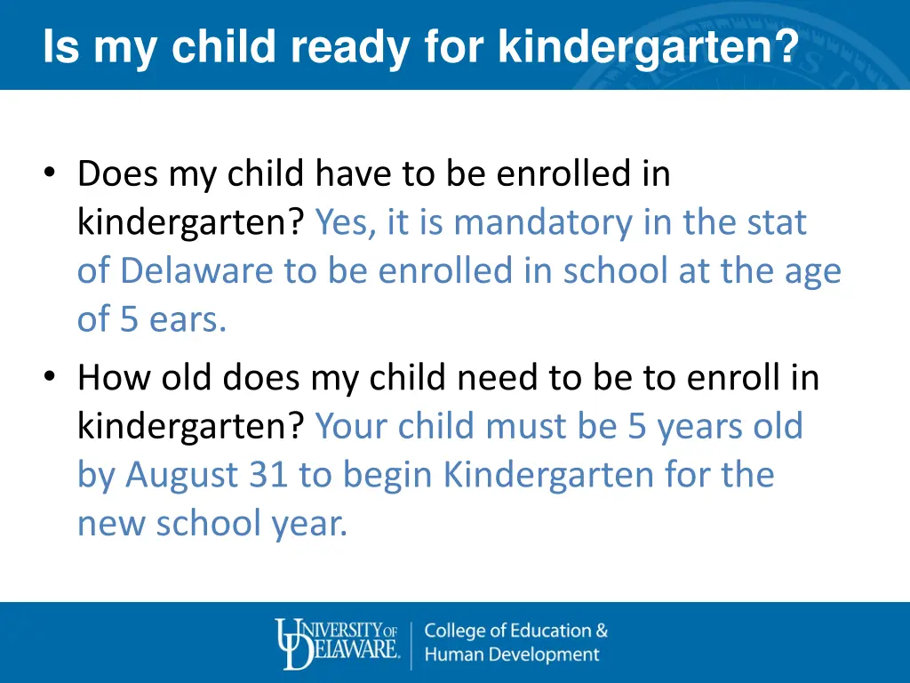 is my child ready for kindergarten