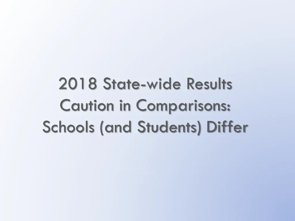 2018 state wide results caution in comparisons