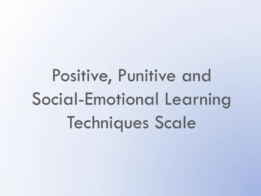 positive punitive and social emotional learning