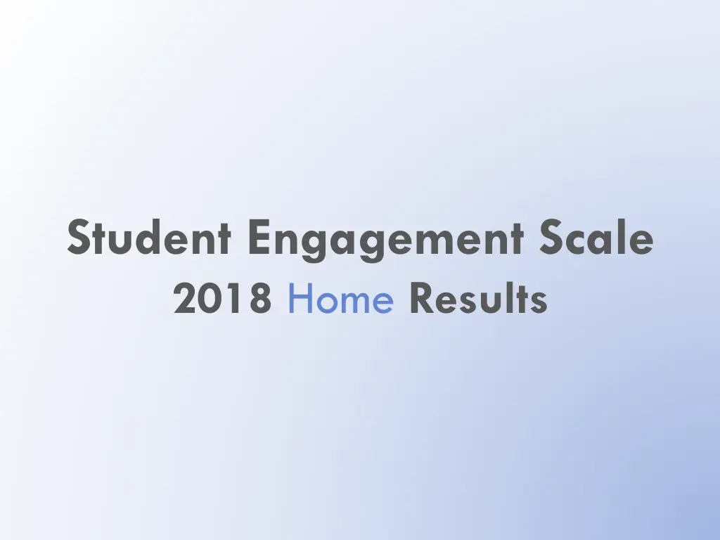 student engagement scale 2018 home results