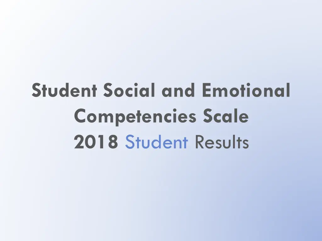 student social and emotional competencies scale