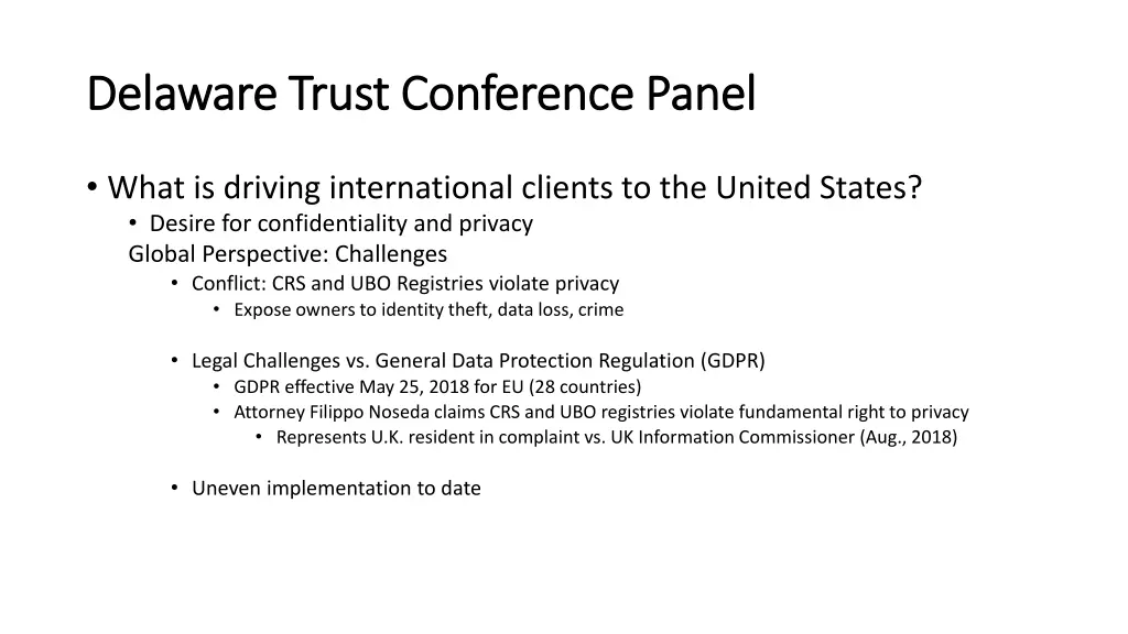 delaware trust conference panel delaware trust 2