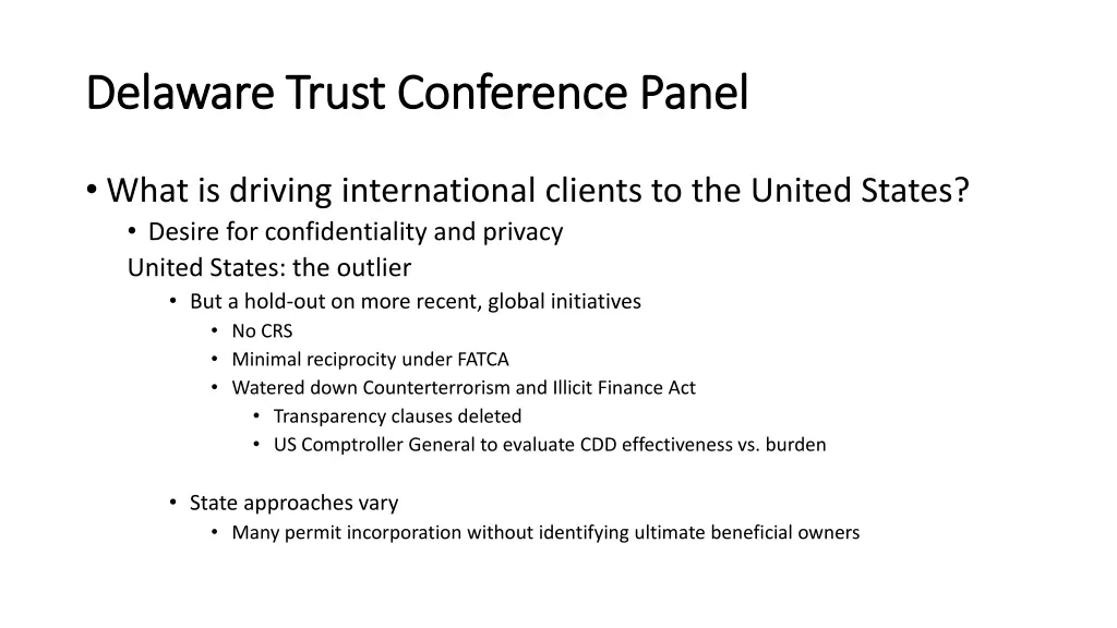 delaware trust conference panel delaware trust 4