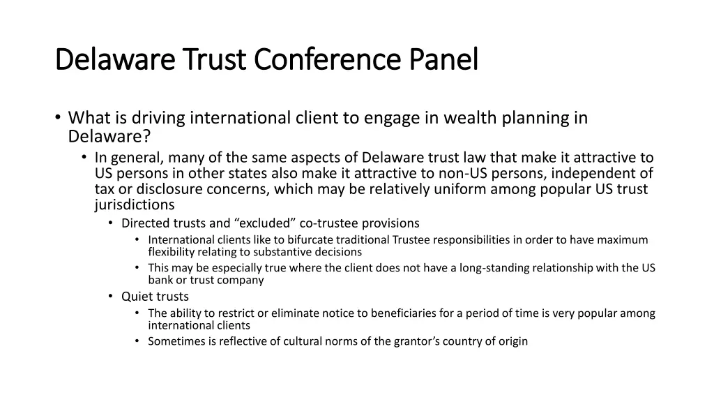delaware trust conference panel delaware trust 8