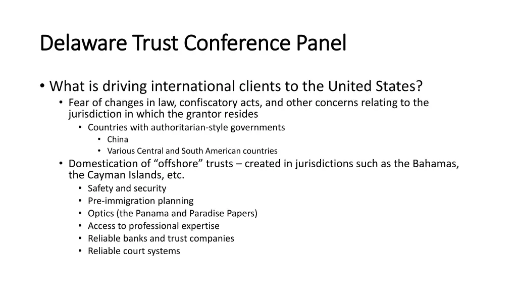 delaware trust conference panel delaware trust
