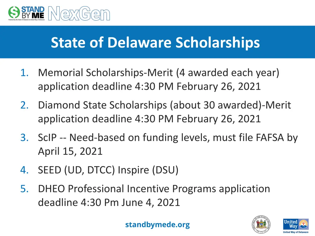 state of delaware scholarships