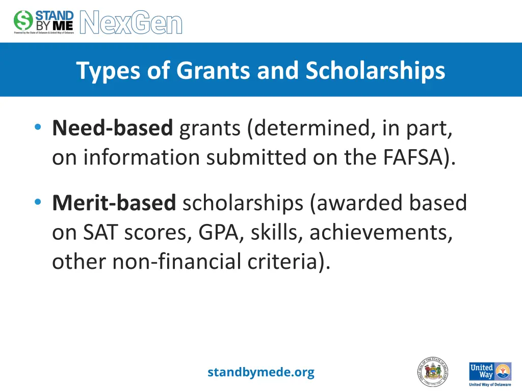 types of grants and scholarships