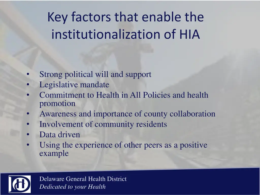 key factors that enable the institutionalization