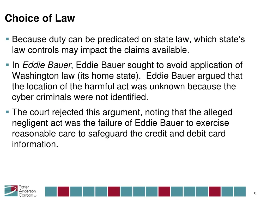 choice of law