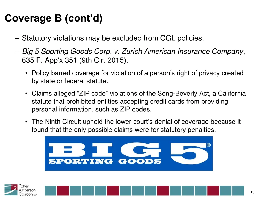 coverage b cont d