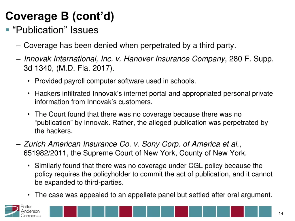 coverage b cont d publication issues