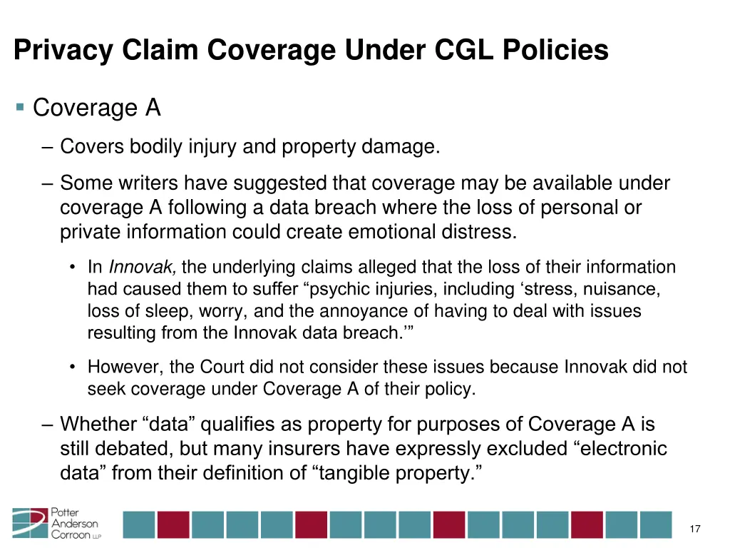 privacy claim coverage under cgl policies 1