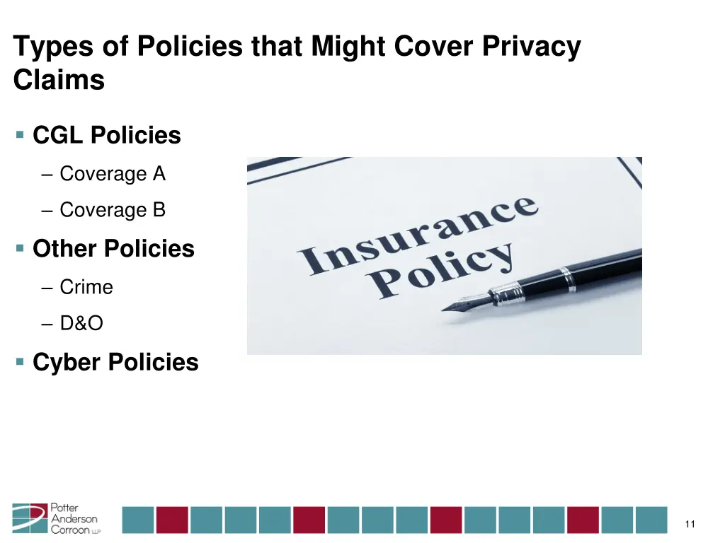 types of policies that might cover privacy claims