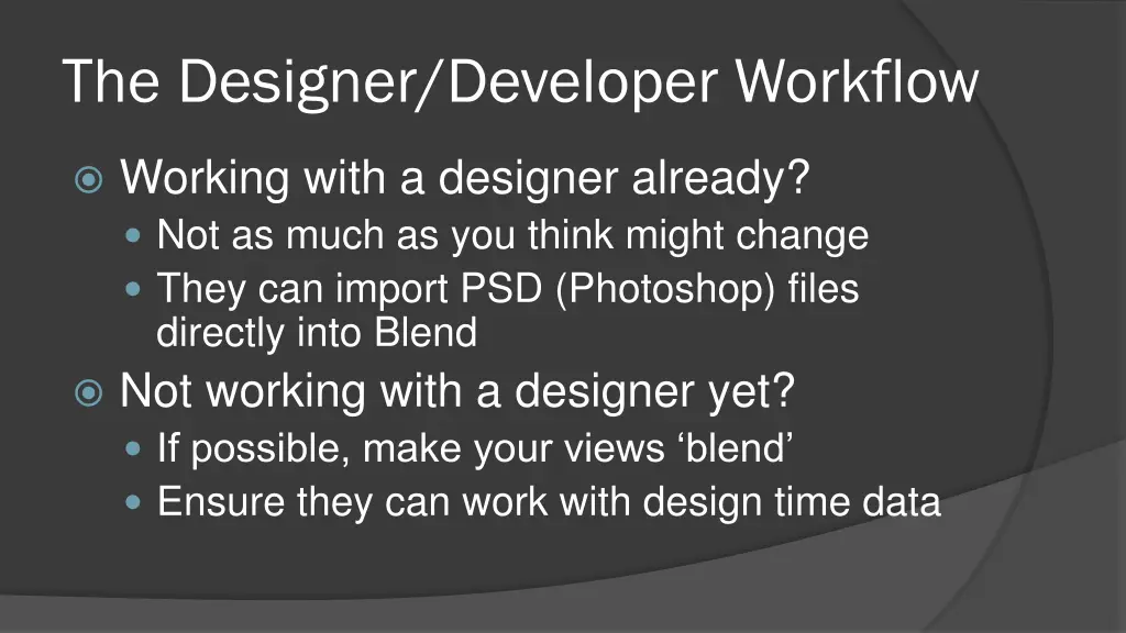 the designer developer workflow