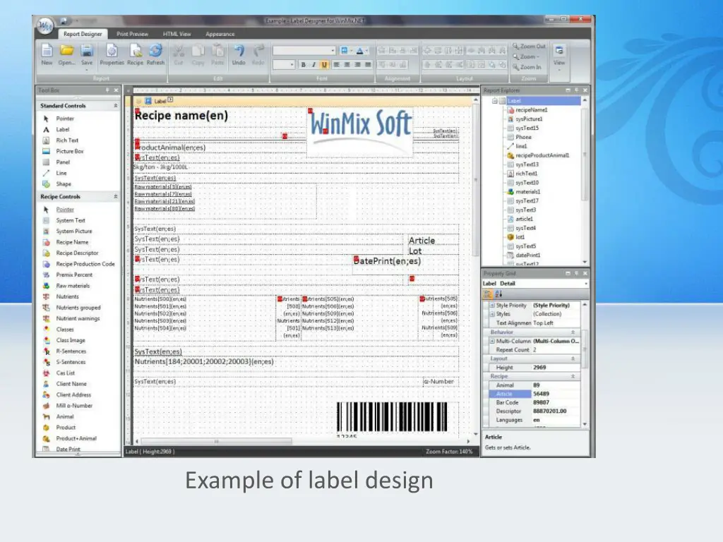 example of label design