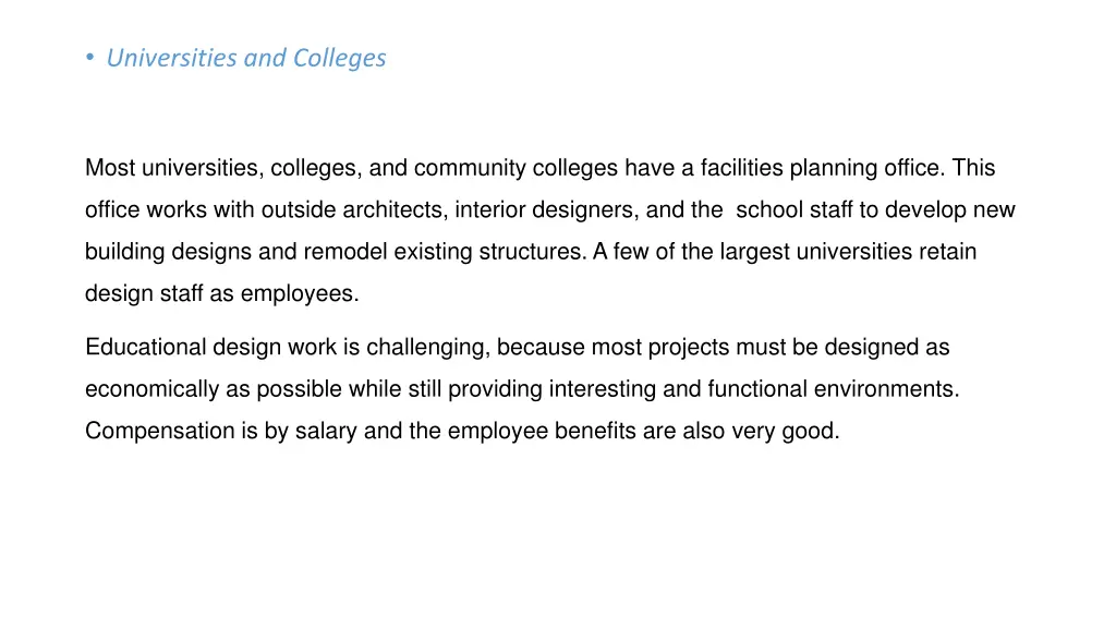 universities and colleges