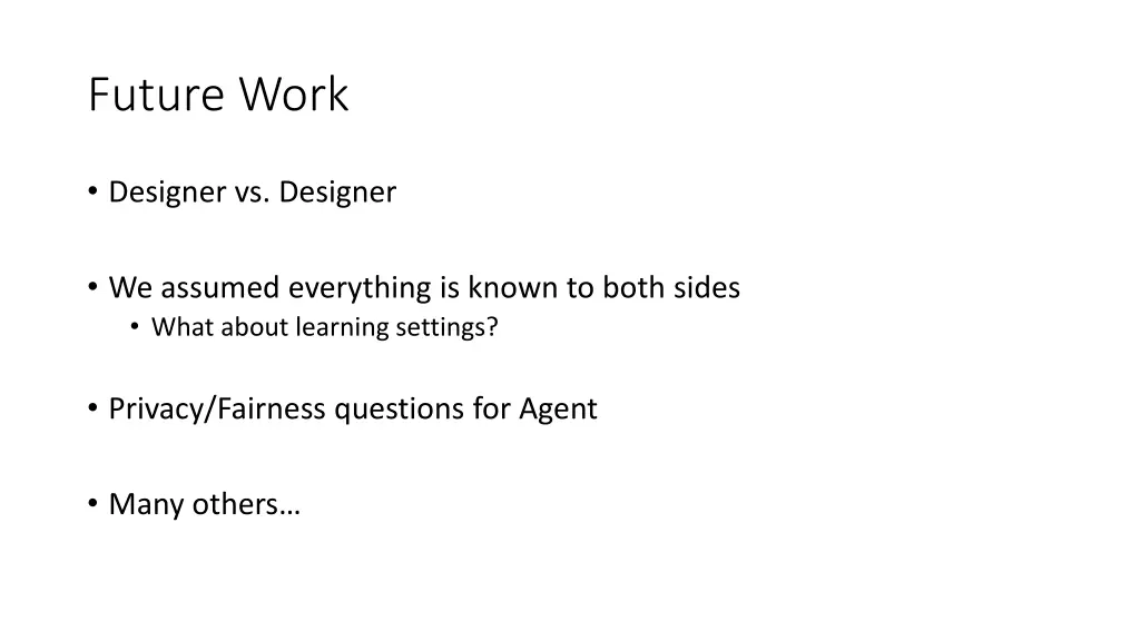 future work