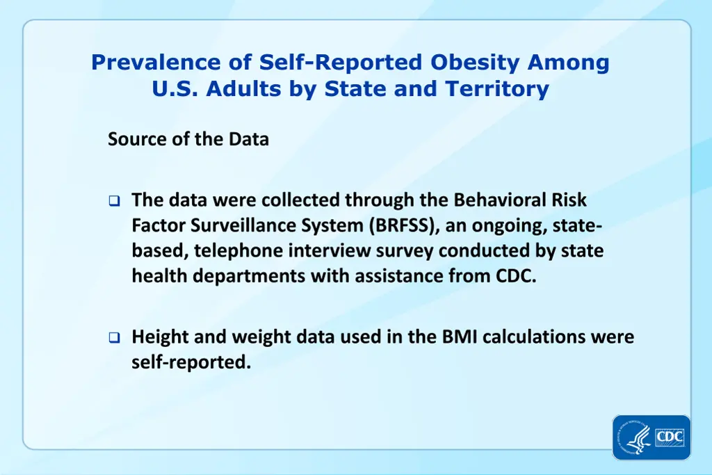 prevalence of self reported obesity among 1