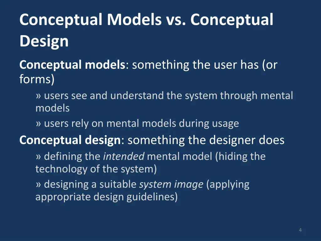 conceptual models vs conceptual design