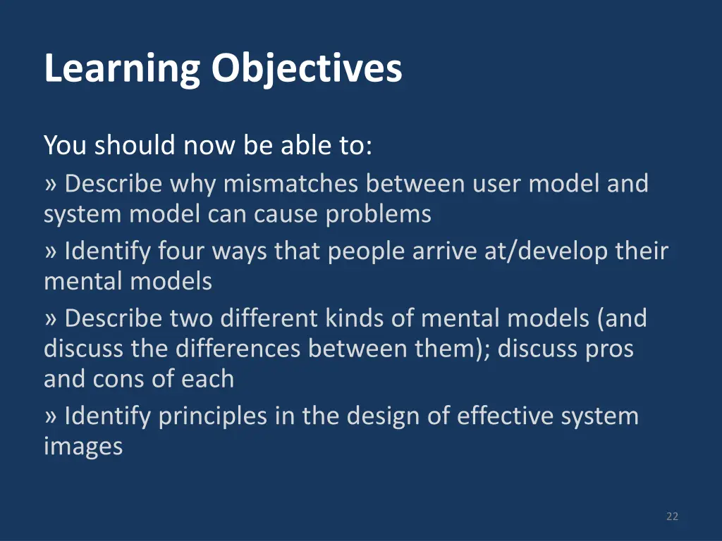 learning objectives 1