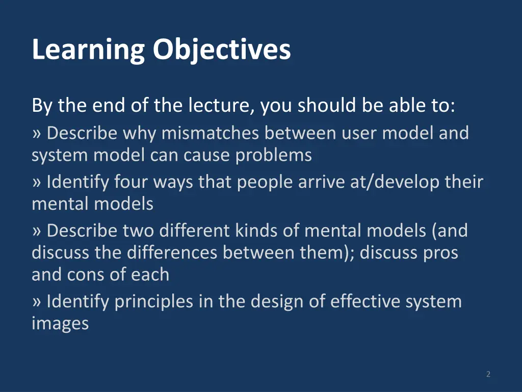 learning objectives