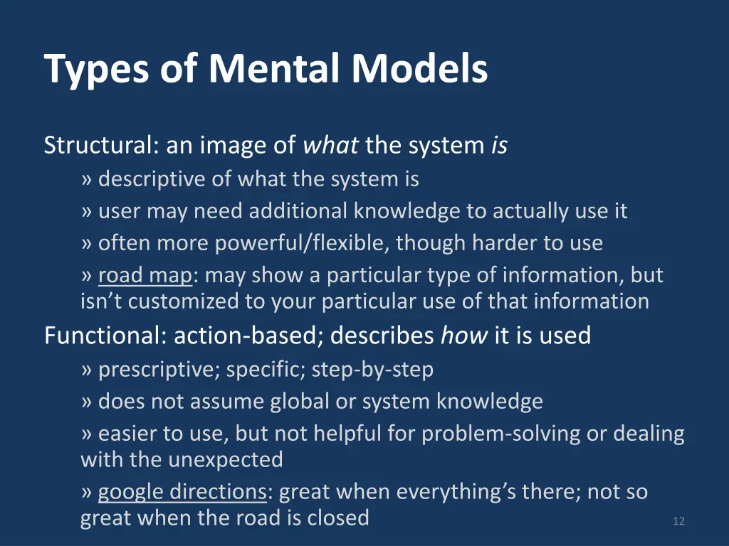 types of mental models