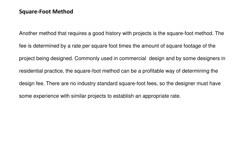 square foot method