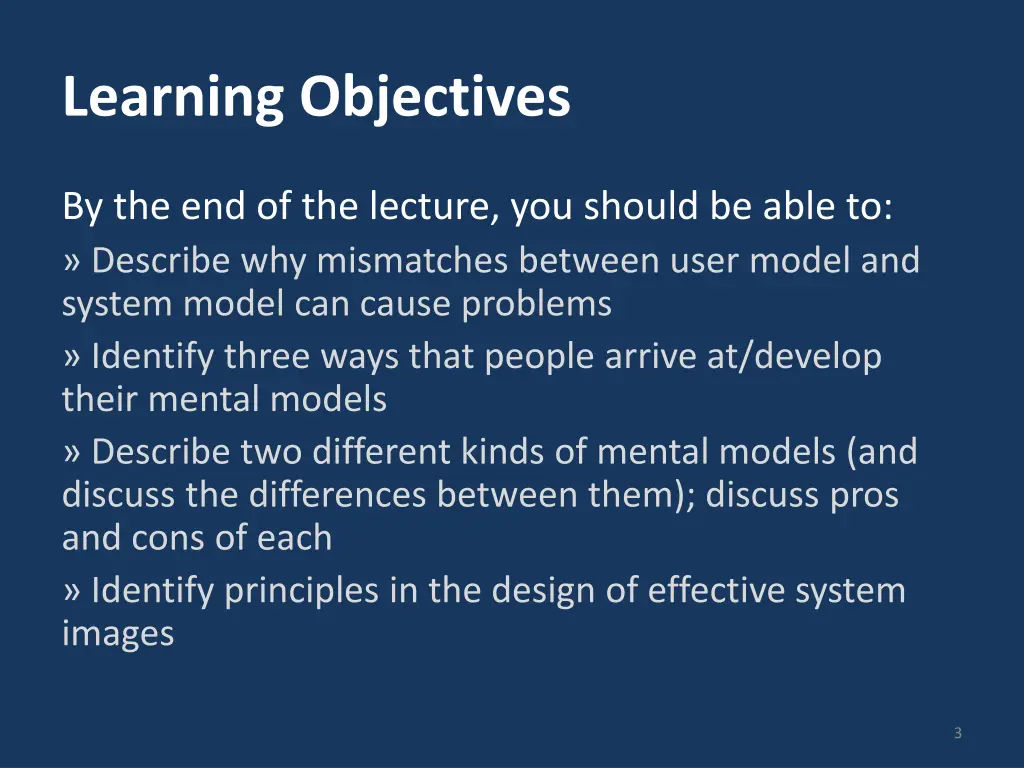 learning objectives
