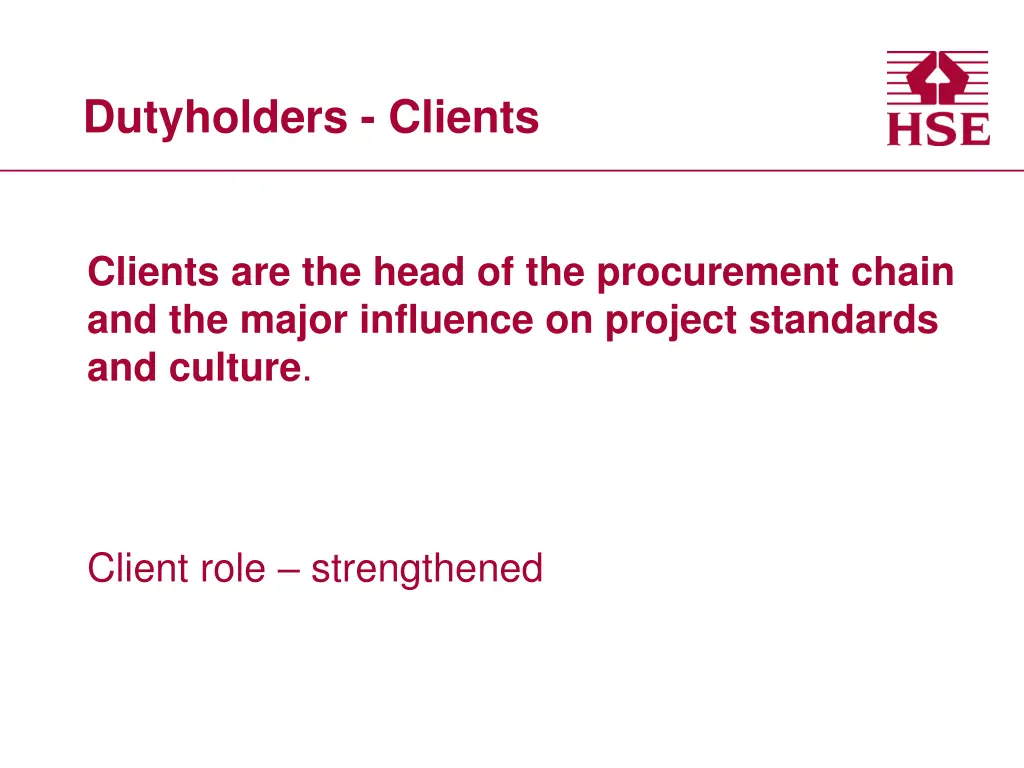 dutyholders clients
