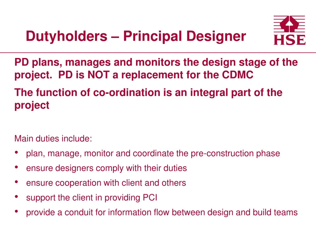dutyholders principal designer