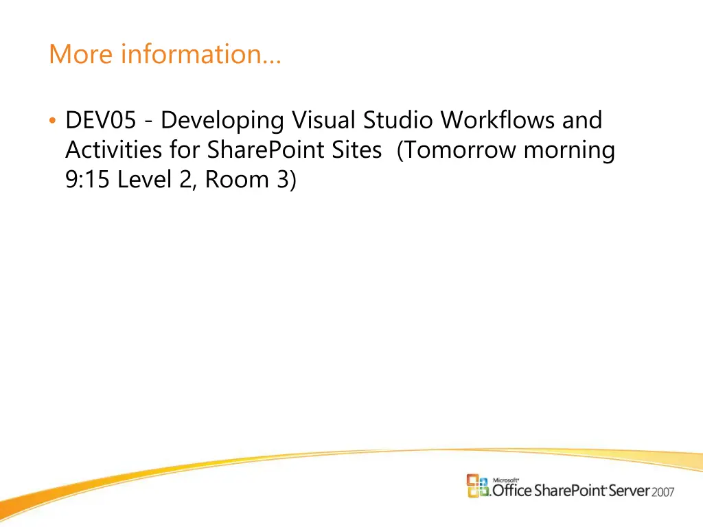more information