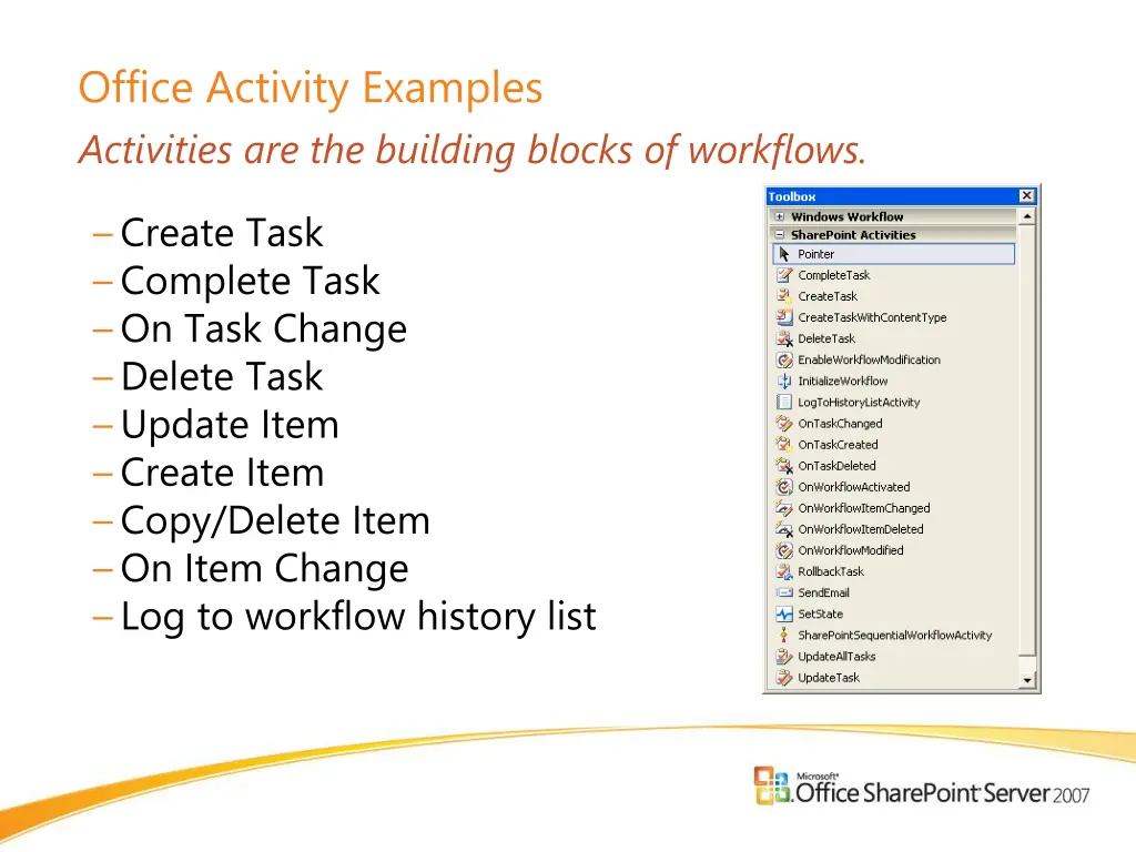 office activity examples activities
