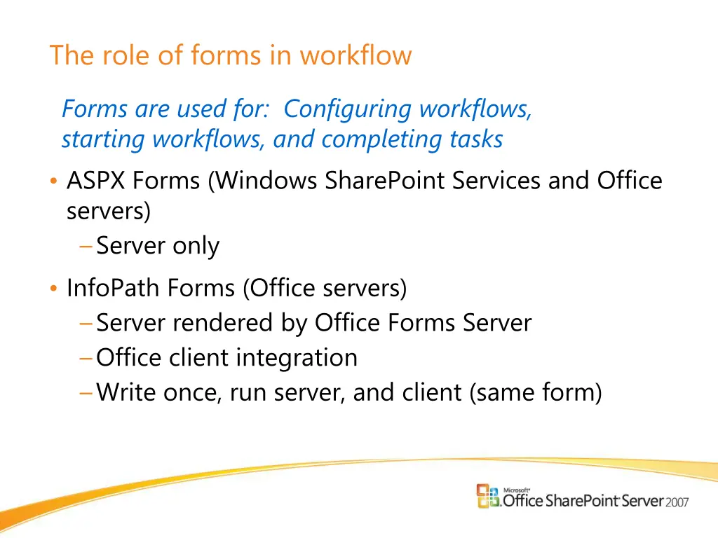 the role of forms in workflow