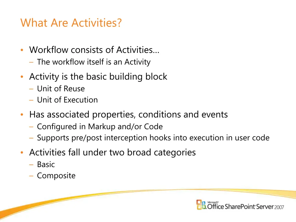 what are activities